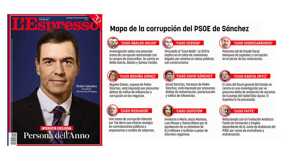 L’Espresso: Sánchez, «Hombre del Año»