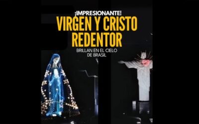 Miles de Drones Tejen la Imagen de la Virgen María en el Cielo de Brasil