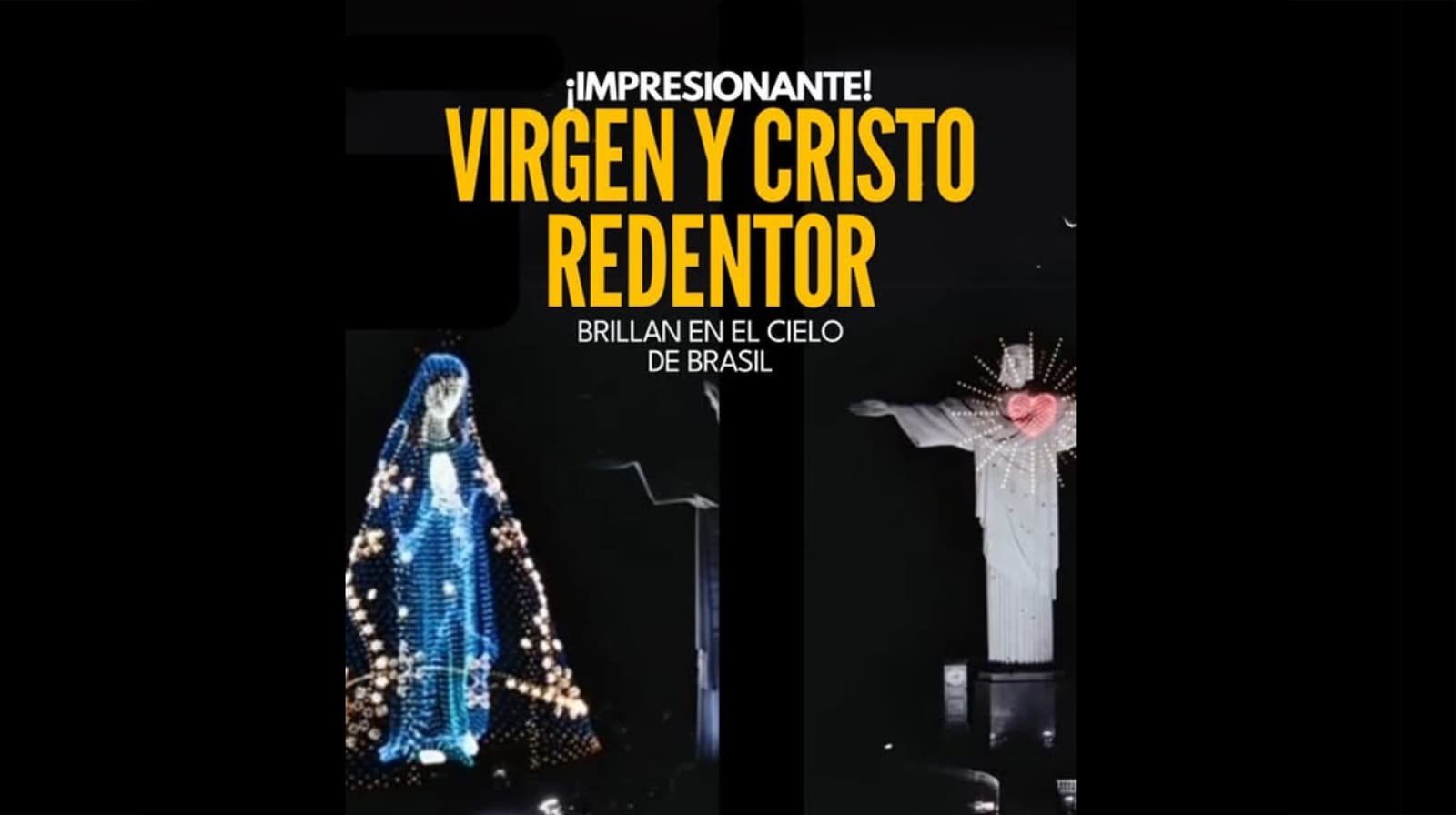 Miles de Drones Tejen la Imagen de la Virgen María en el Cielo de Brasil